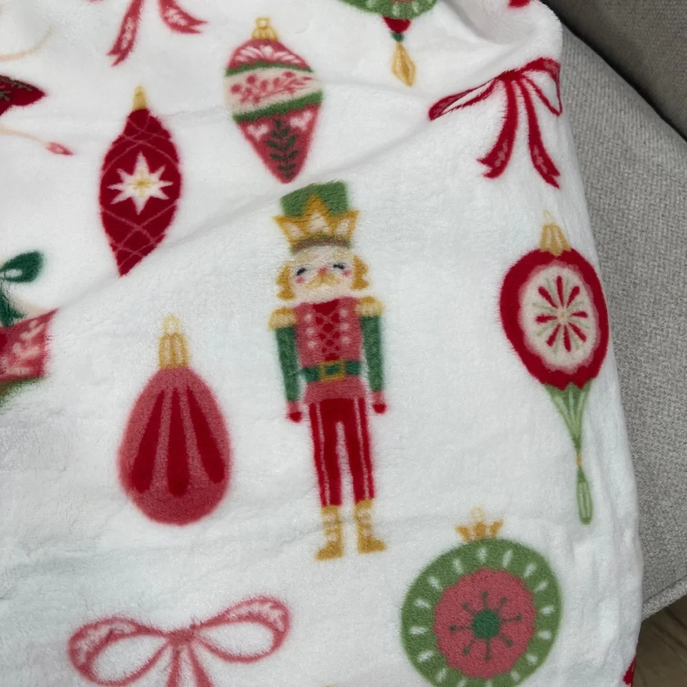 Pink Christmas The Nutcracker Ballet Holiday Plush Blanket 60”x70” NWT